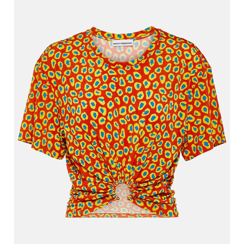 Rabanne Second Skin leopard-print top