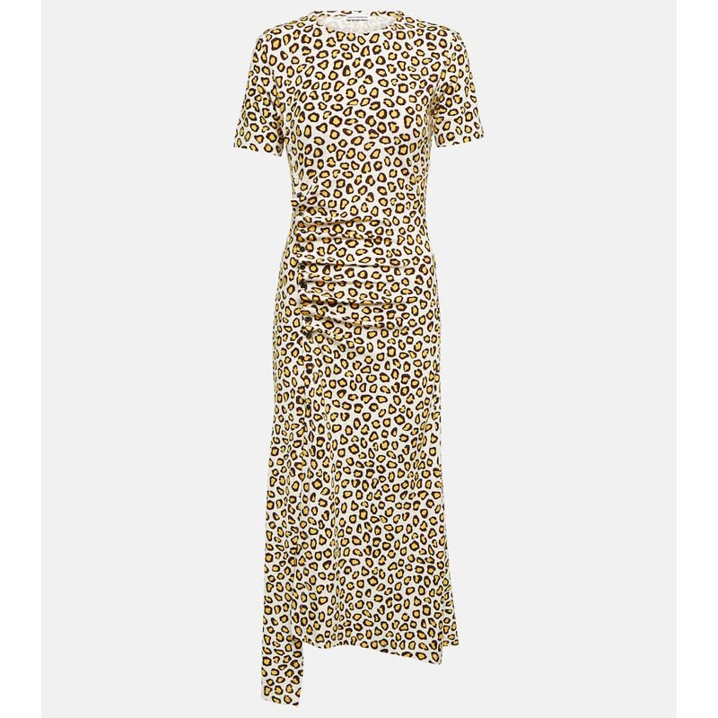 Rabanne Leopard-print jersey midi dress