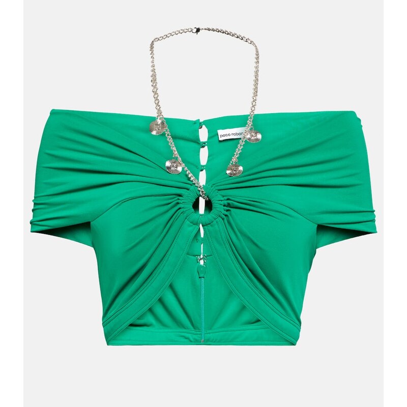 Rabanne Cutout jersey top