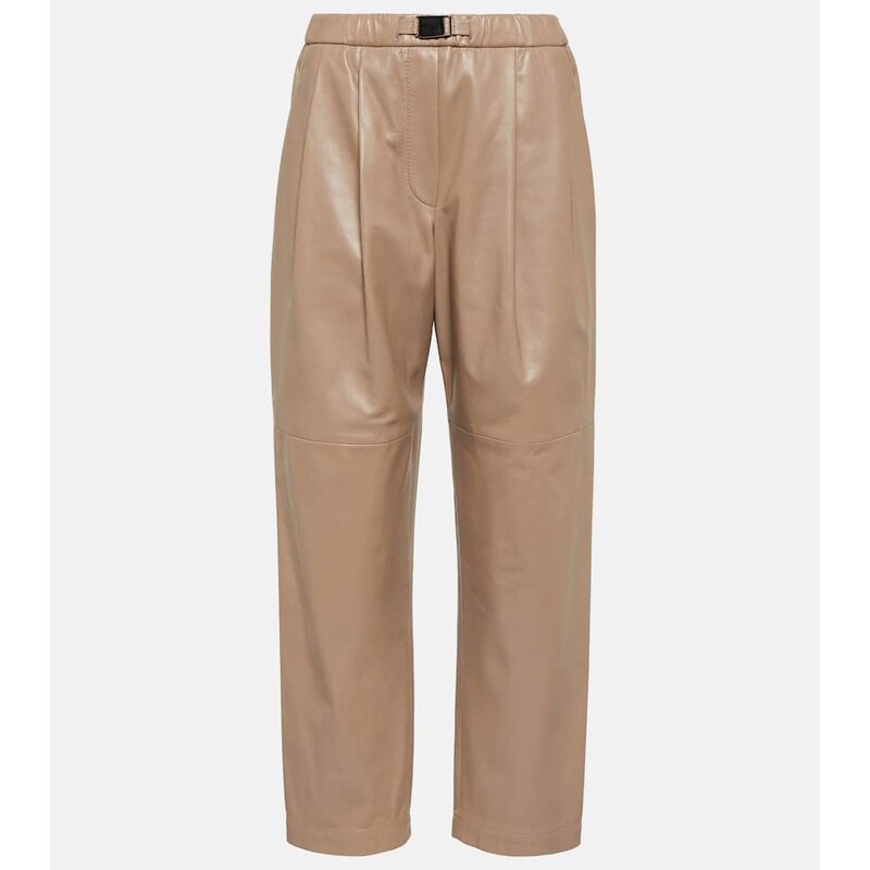 Brunello Cucinelli Mid-rise leather pants