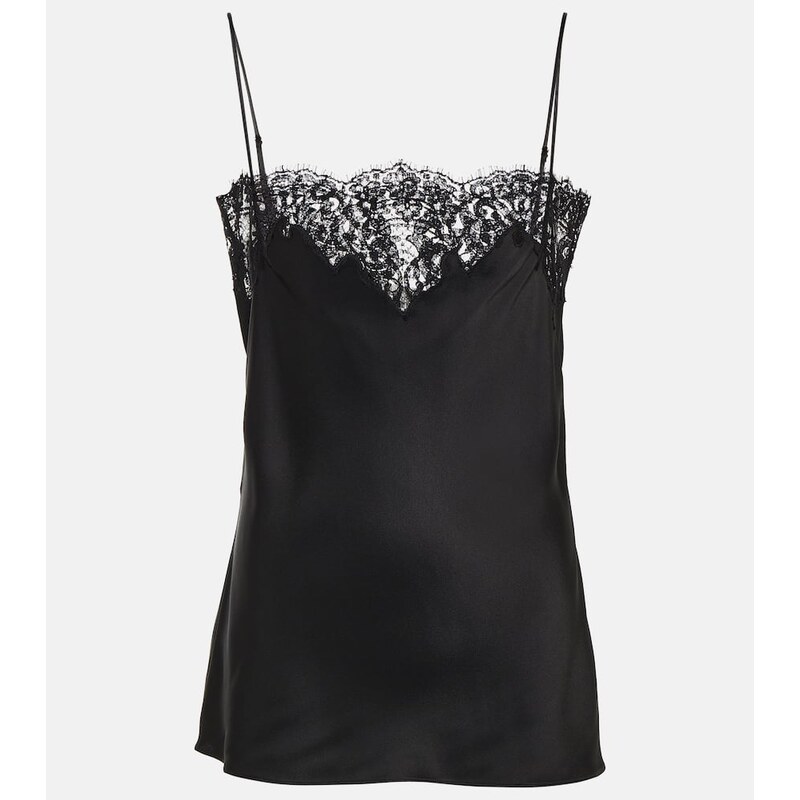 Stella McCartney Satin and lace tank top
