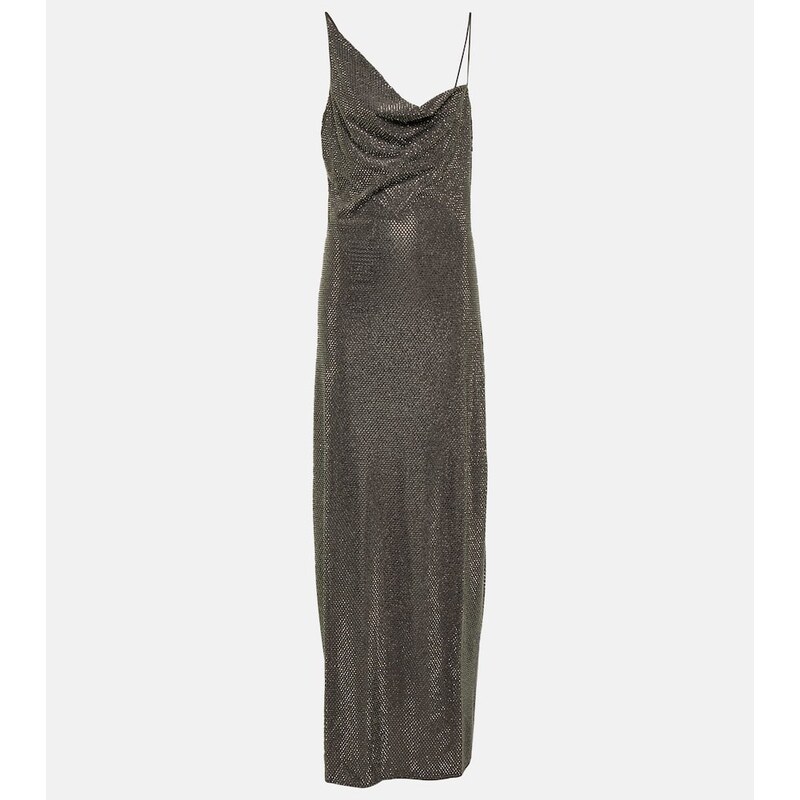 Stella McCartney Asymmetric embellished maxi dress