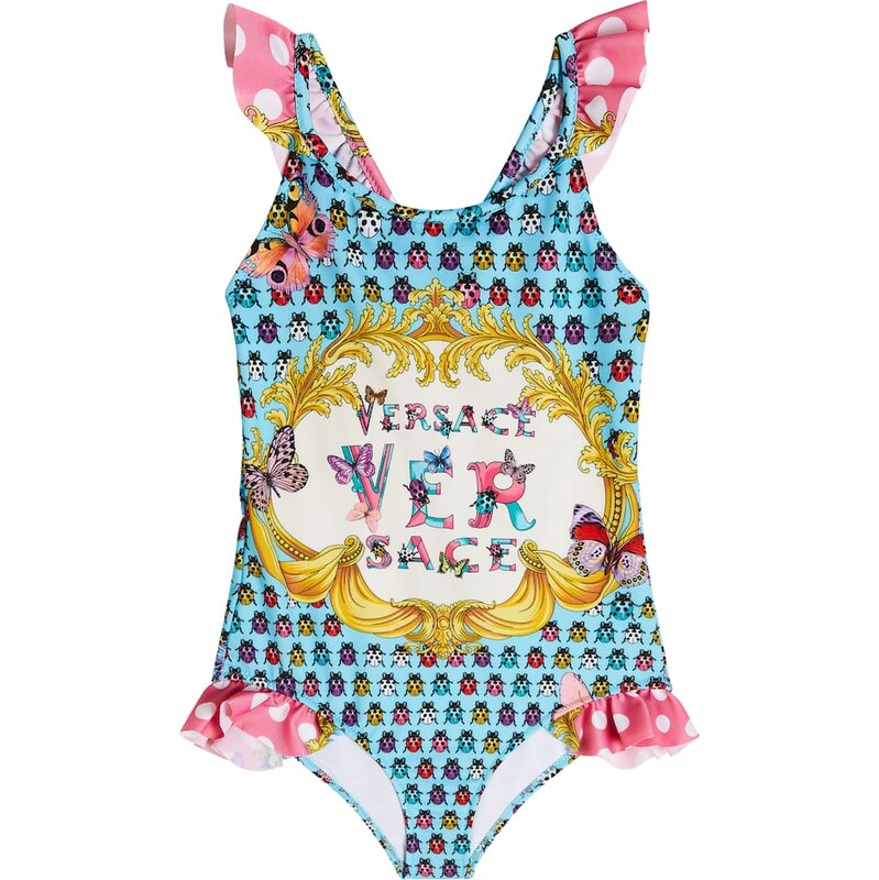 Versace Kids Logo printed swimsuit