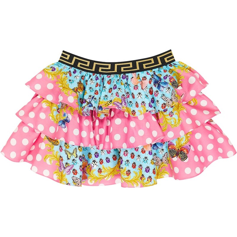 Versace Kids Butterflies printed cotton skirt