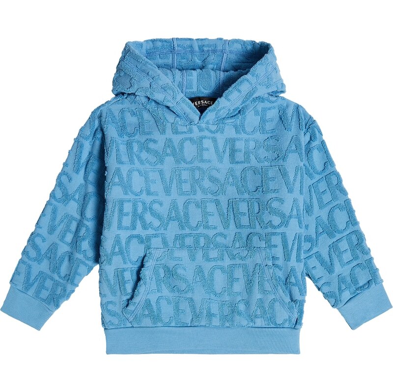 Versace Kids Logo jacquard cotton hoodie