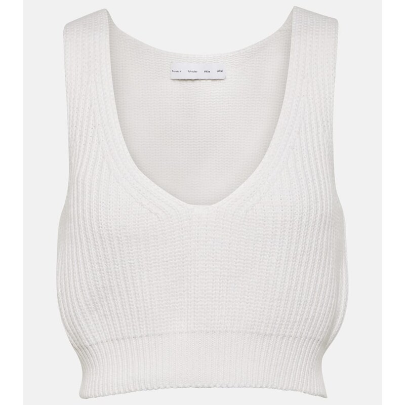 Proenza Schouler White Label cotton and cashmere crop top