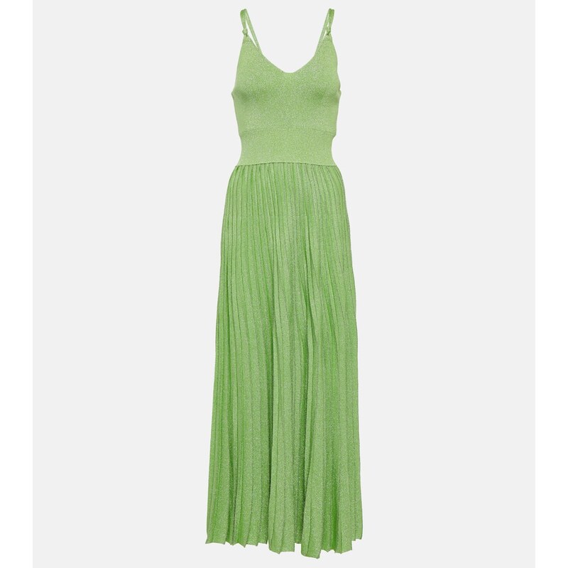 Proenza Schouler Pleated metallic knit maxi dress