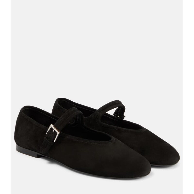 The Row Suede Mary Jane flats