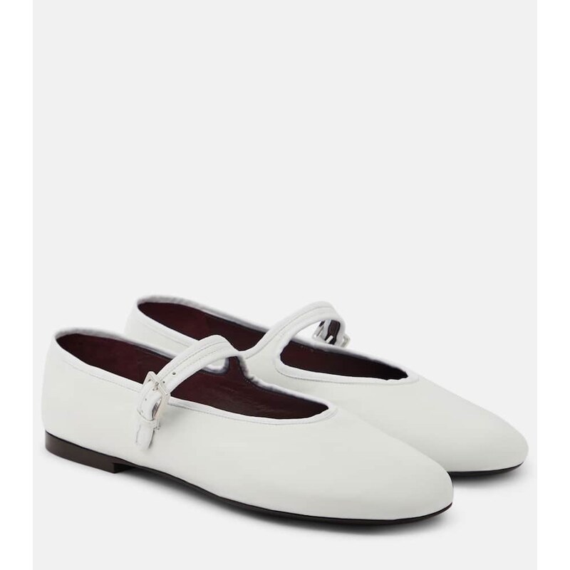 The Row Leather Mary Jane ballet flats