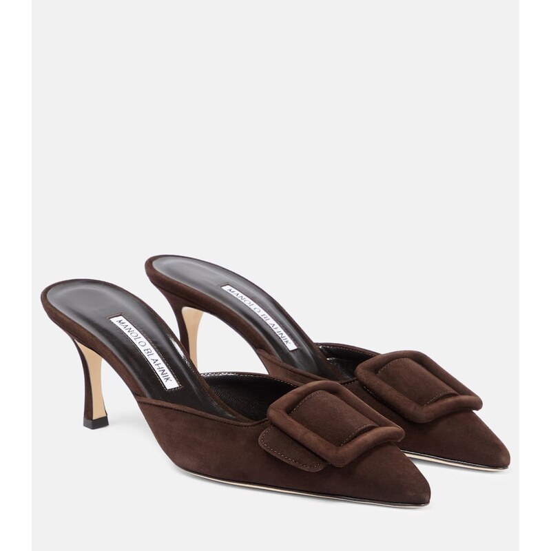 Manolo Blahnik Maysale 70 suede mules