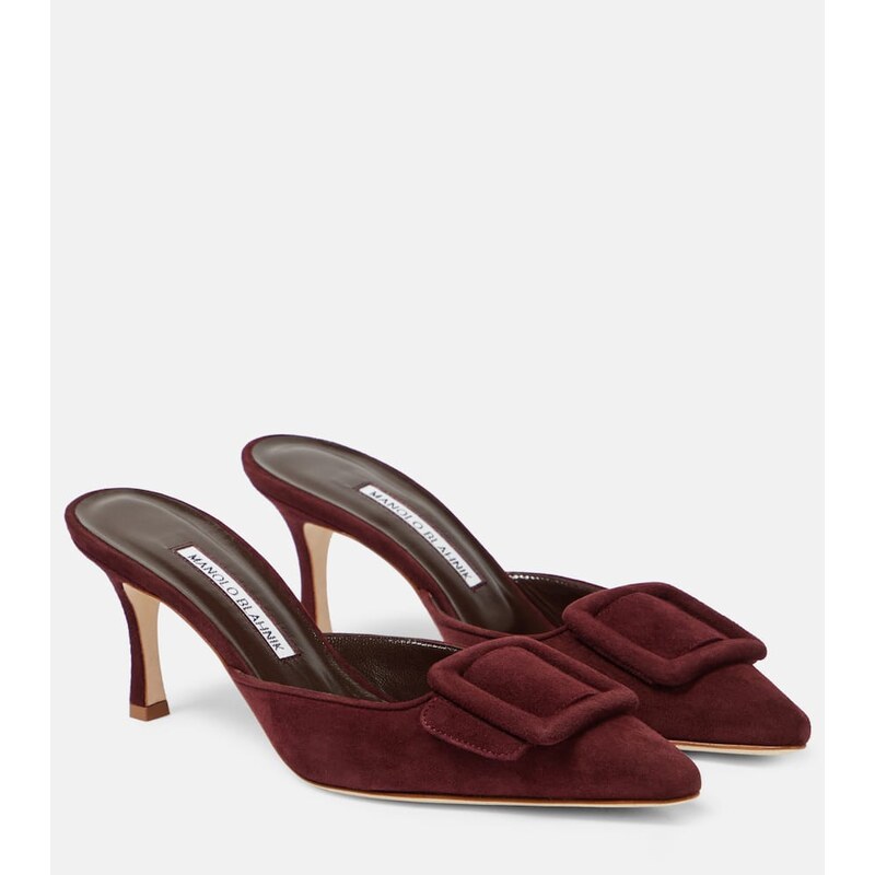 Manolo Blahnik Maysale 70 suede mules