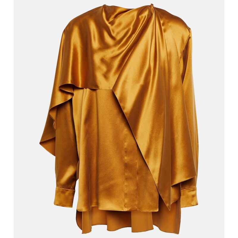 Roksanda Kata draped silk satin top