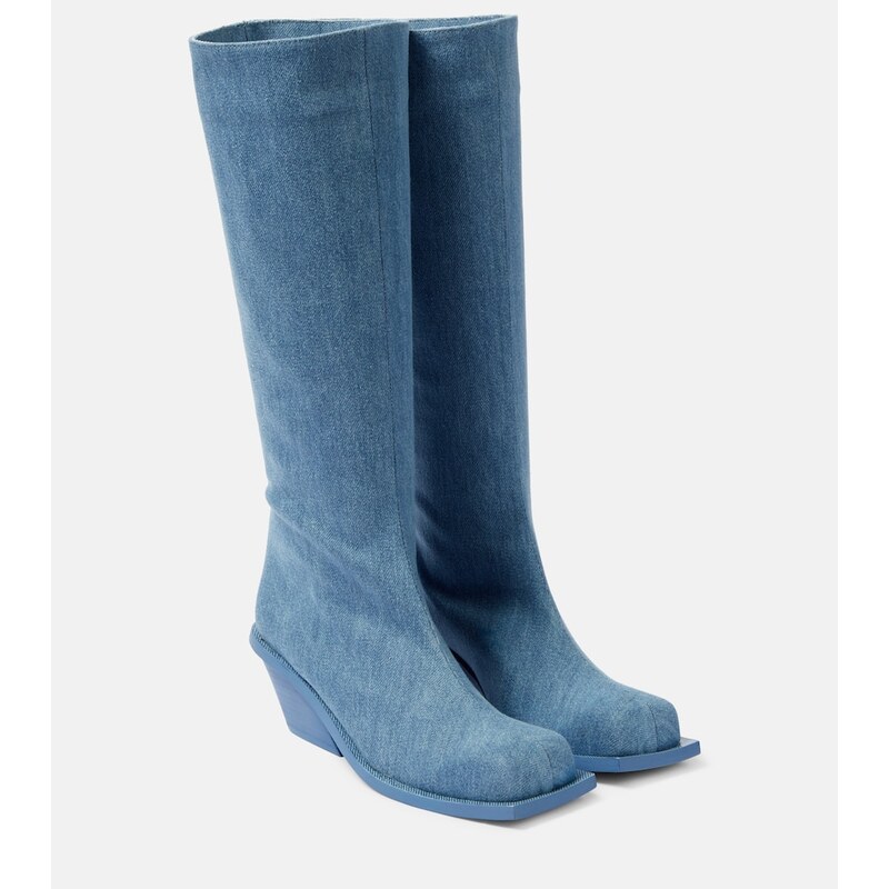 Gia Borghini Blondine denim knee-high boots