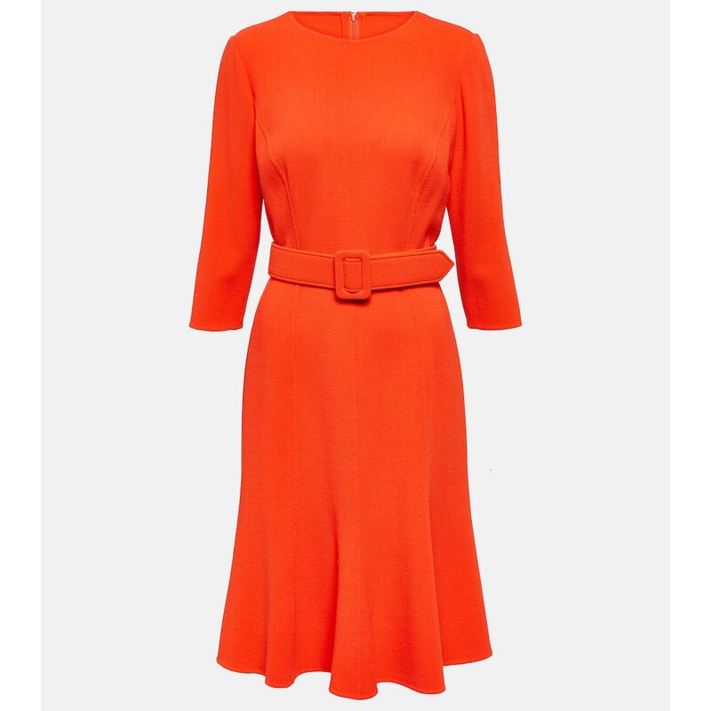 Oscar de la Renta Embellished wool-blend midi dress
