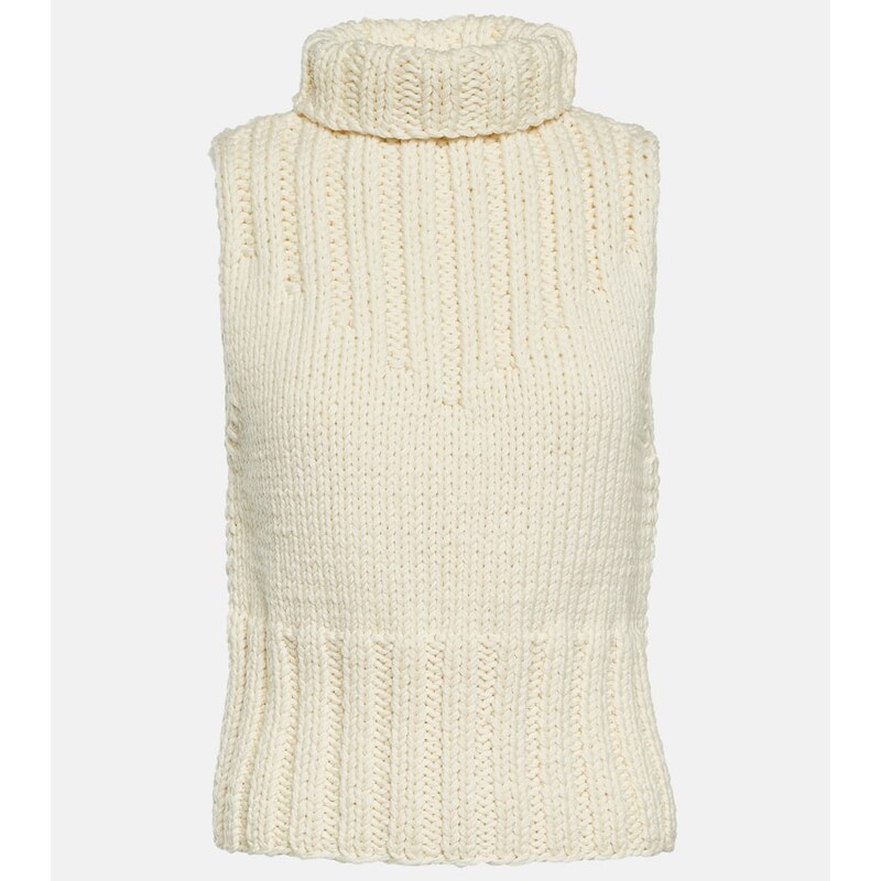 Toteme Turtleneck rolák z vlny barvy Buttercream