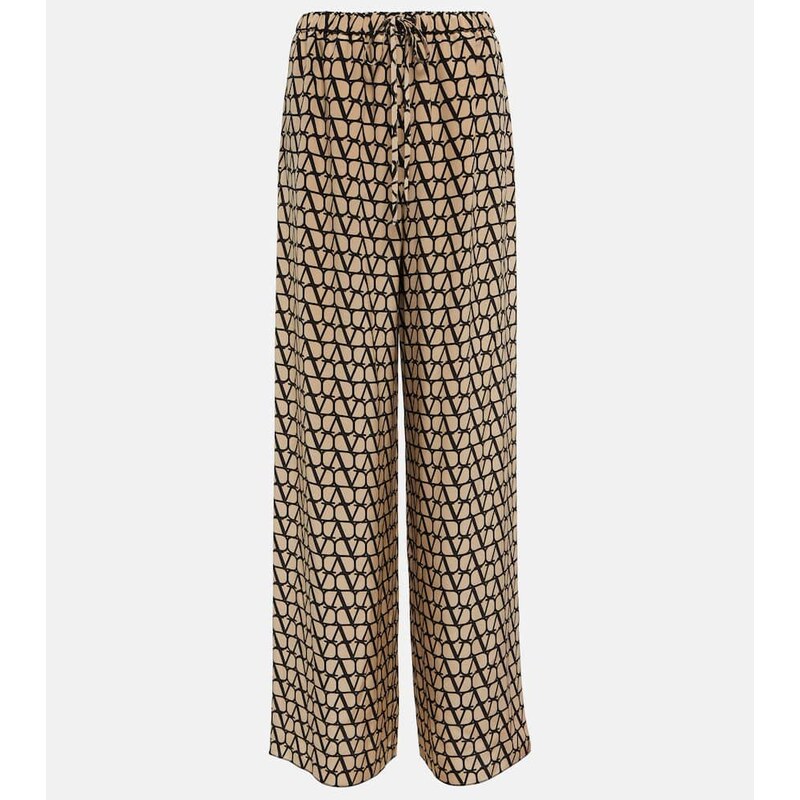 Valentino Toile Iconographe silk wide-leg pants