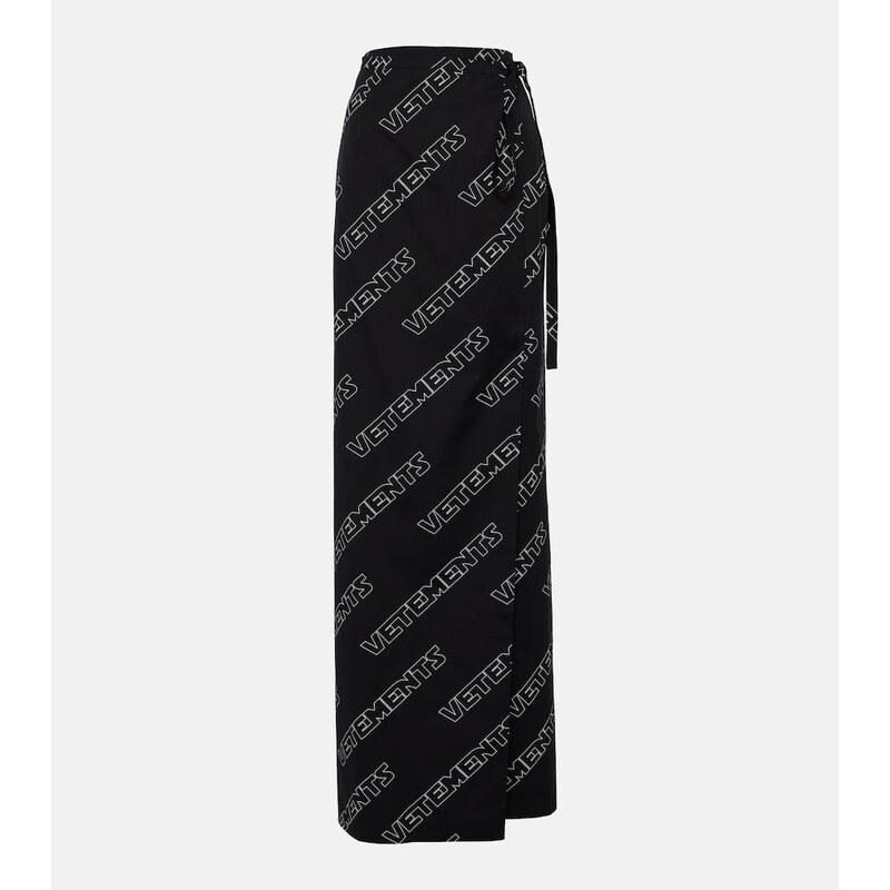 Vetements Logo cotton wrap skirt