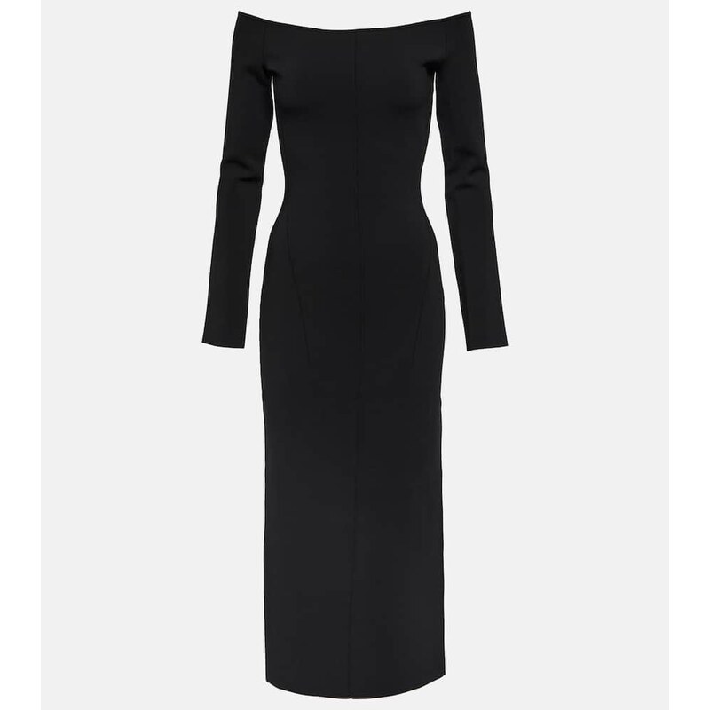 Galvan Aphrodite off-shoulder midi dress