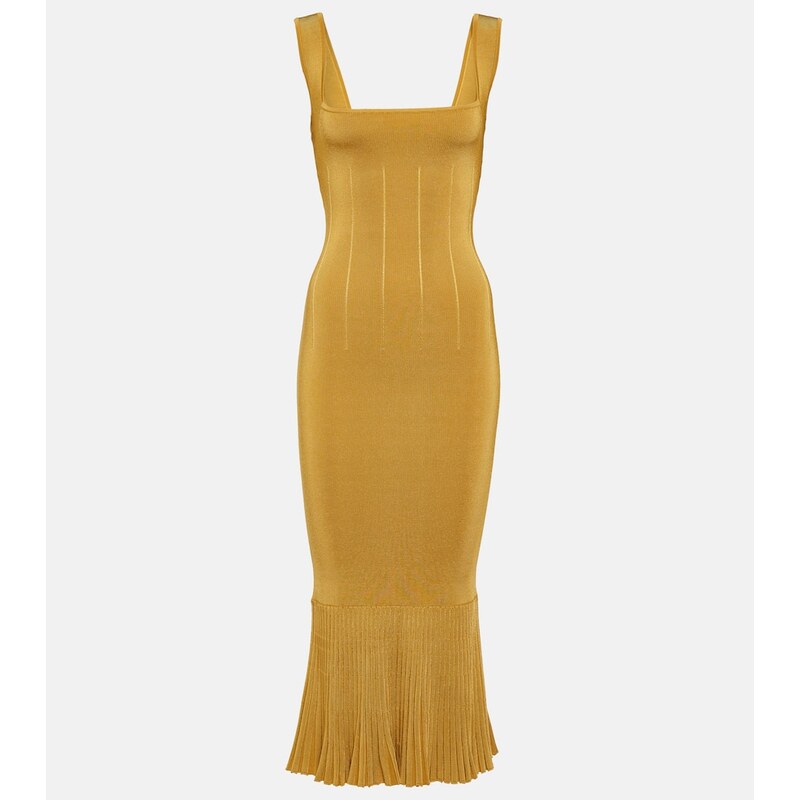 Galvan Atalanta ribbed-knit midi dress