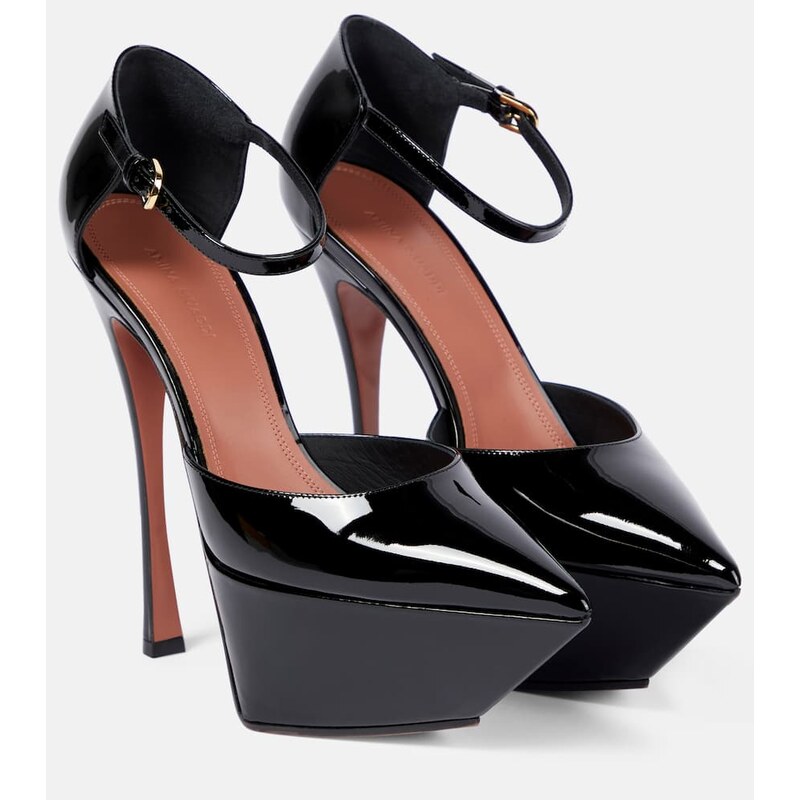 Amina Muaddi Angelica patent leather platform pumps