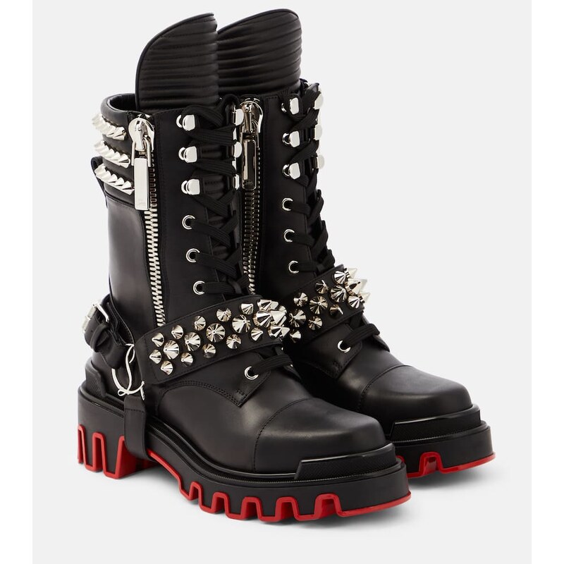 Christian Louboutin Janetta embellished biker boots