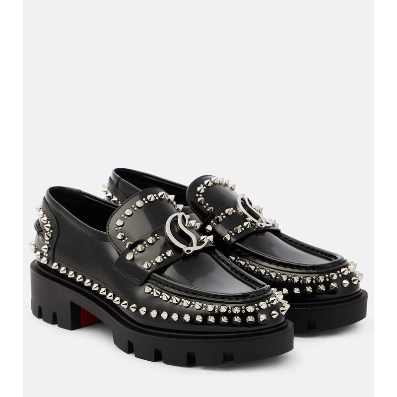 Christian Louboutin CL Moc Lug Spikes leather loafers