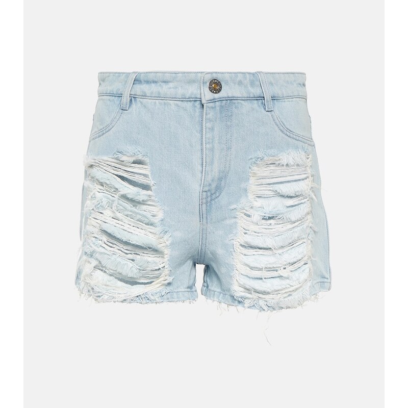 Dion Lee Distressed high-rise denim shorts