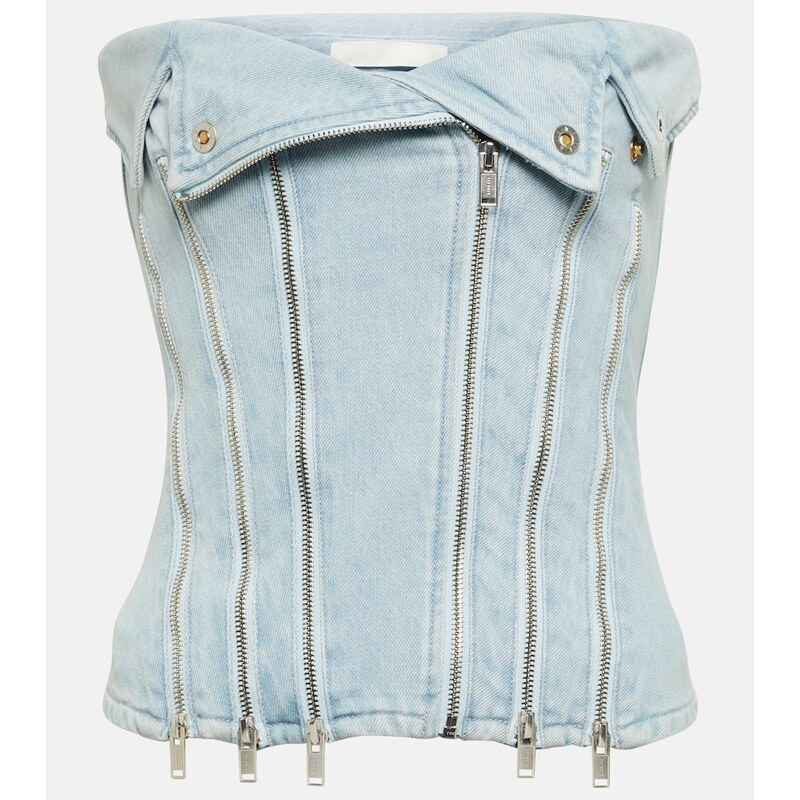 Dion Lee Denim corset v barvě cyan