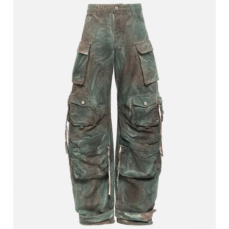 The Attico Fern oversized denim cargo pants