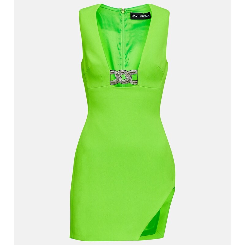 David Koma Embellished asymmetric minidress