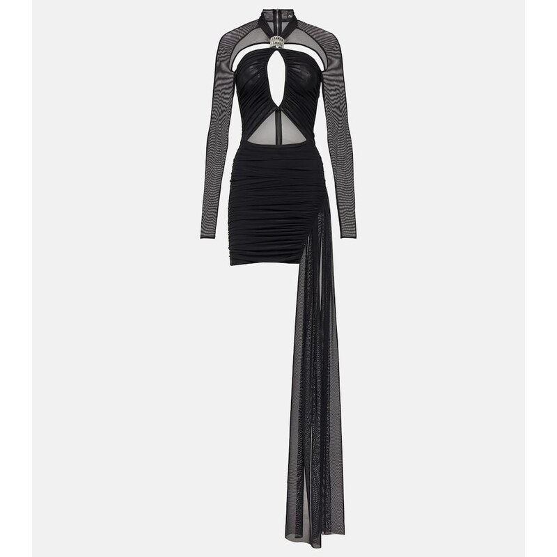 David Koma Asymmetric cutout jersey minidress