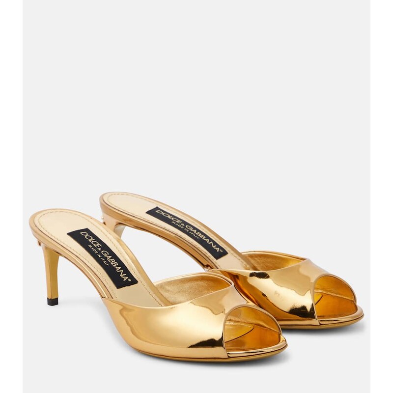 Dolce&Gabbana Kiera mirrored leather mules