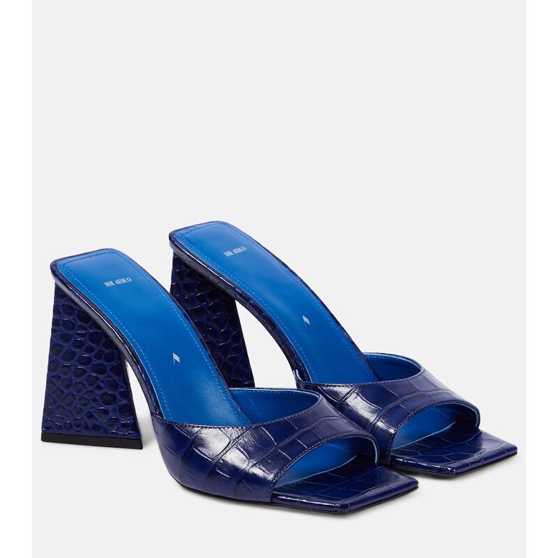 The Attico Mini Devon 85 croc-effect leather mules
