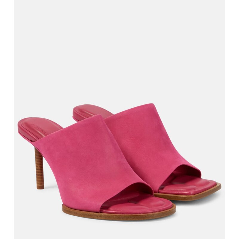 Jacquemus Les Mules Rond CarrÃ asymmetrical suede mules