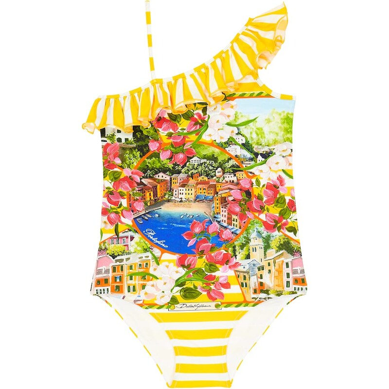 Dolce&Gabbana Kids Portofino printed swimsuit