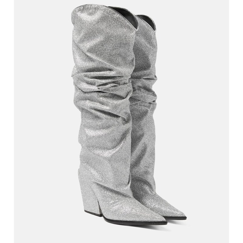 Alexandre Vauthier Glitter knee-high boots