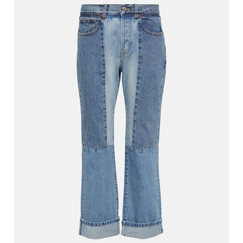 Victoria Beckham Paneled high-rise straight jeans