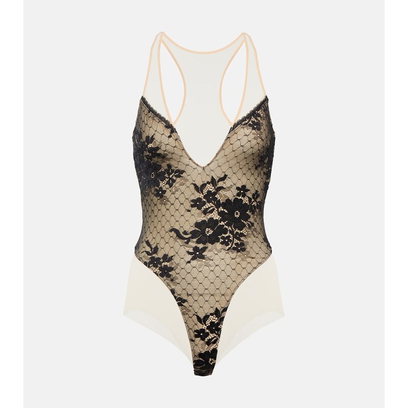 Wolford x N21 Monica lace-paneled bodysuit