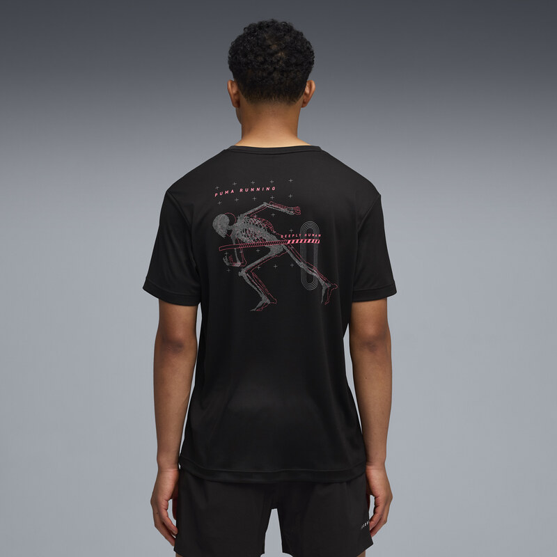 Pánské Tričko s krátkým rukávem PUMA M RUN ILLUSTRATION GRAPHIC TEE 52844601 – Černá
