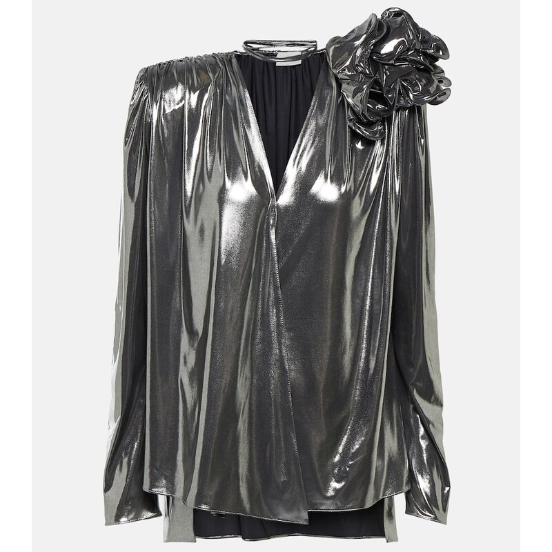 Magda Butrym AppliquÃ metallic blouse
