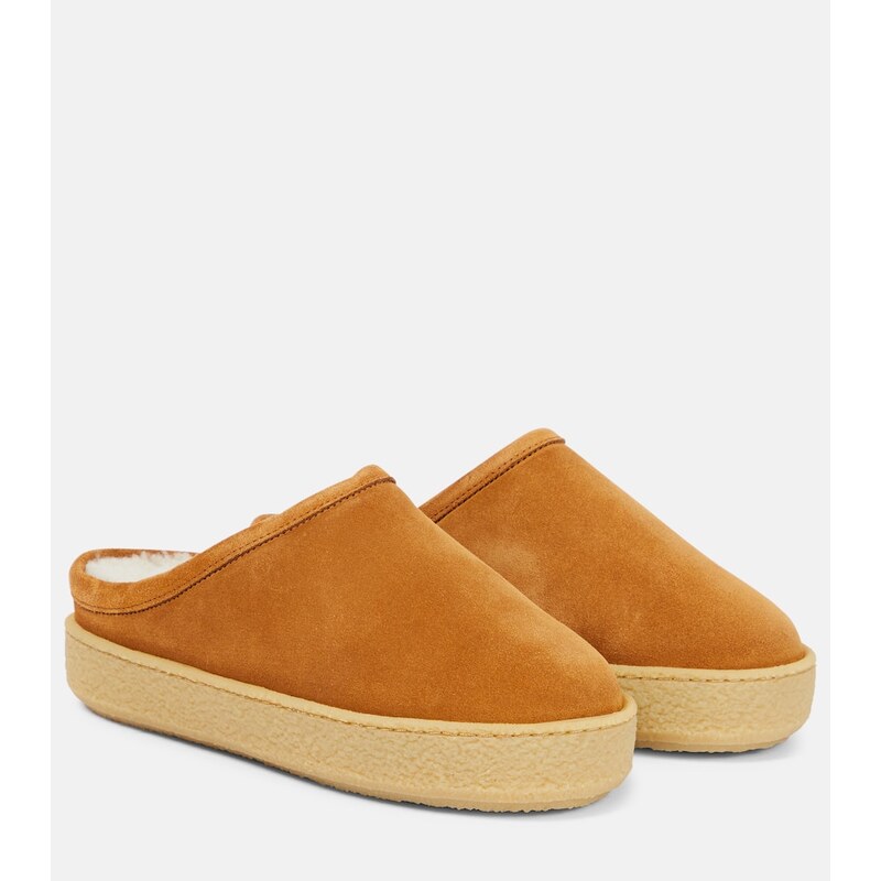 Isabel Marant Fozee shearling-lined suede slippers