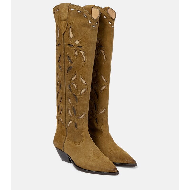 Isabel Marant Denvee suede knee-high cowboy boots