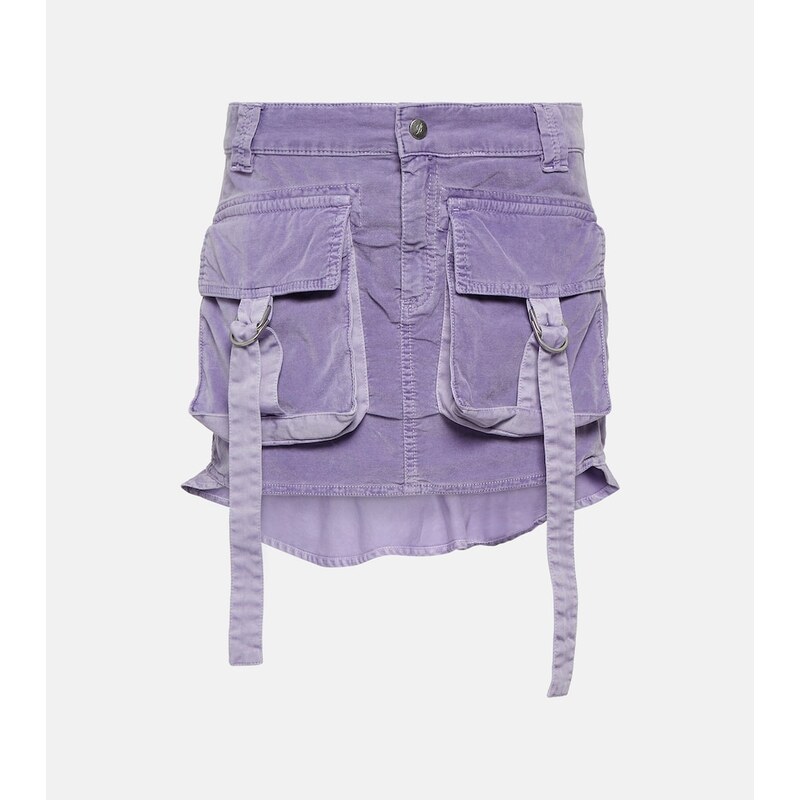 Blumarine Velvet cargo miniskirt
