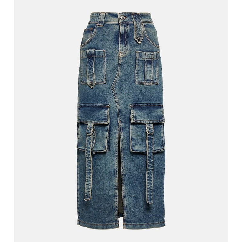 Blumarine Denim midi skirt
