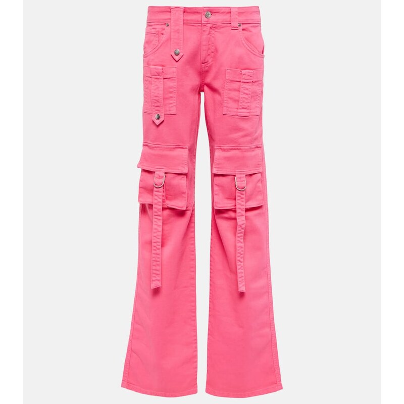 Blumarine Low-rise denim cargo pants
