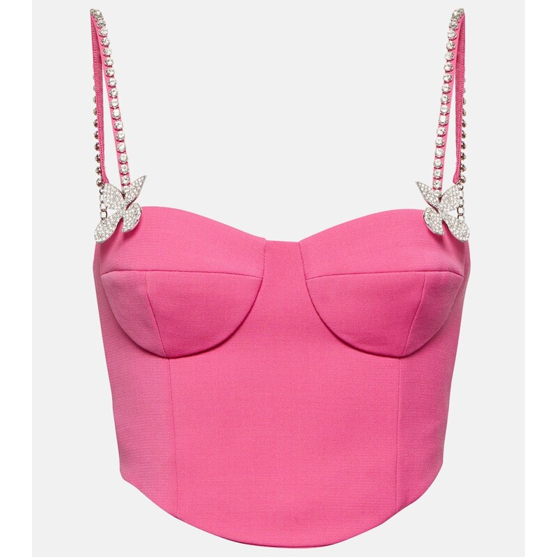 Area Embellished wool bustier