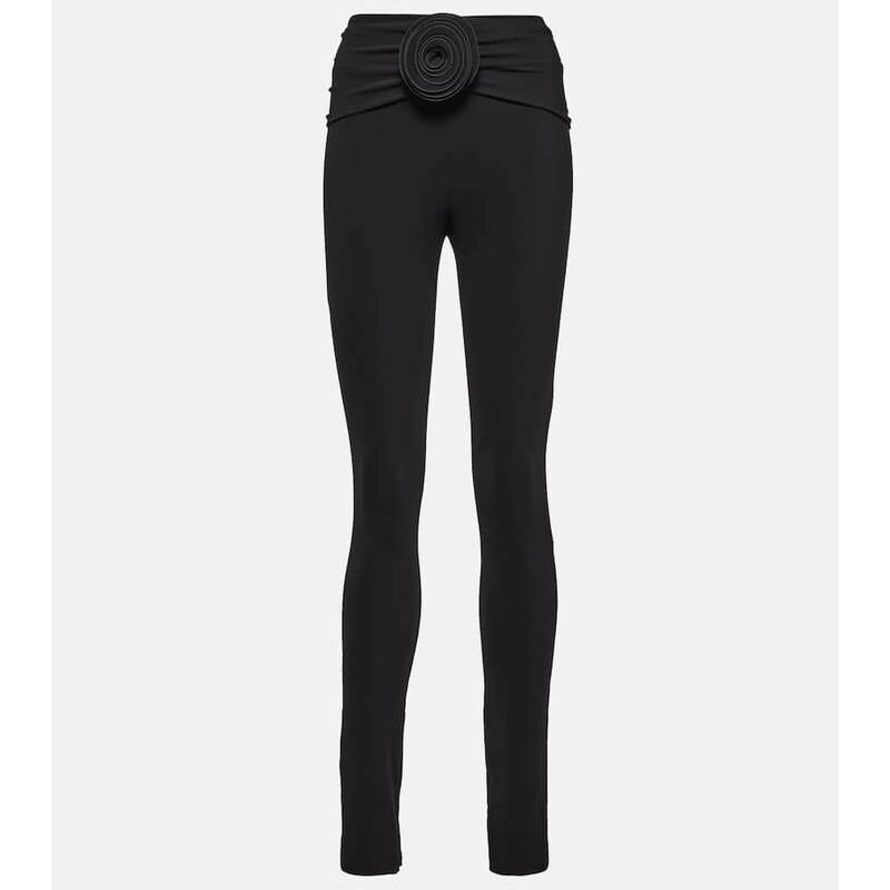 Magda Butrym Floral-appliquÃ jersey slim leggings