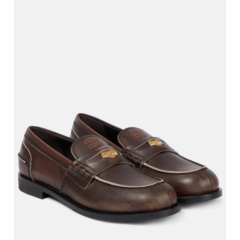Miu Miu Embellished leather loafers