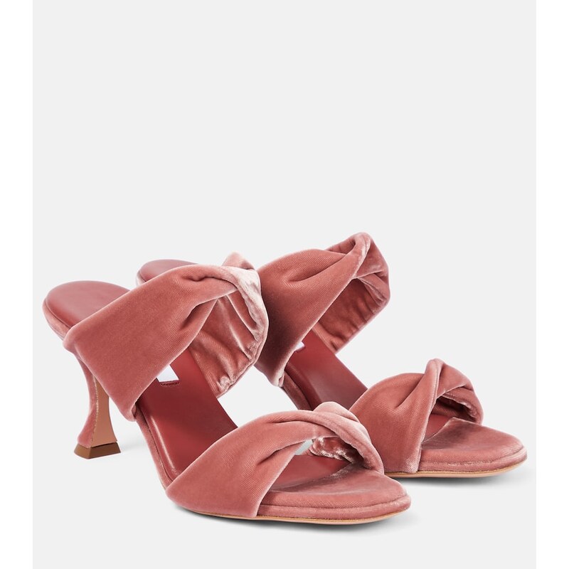 Aquazzura Twist 95 velvet mules