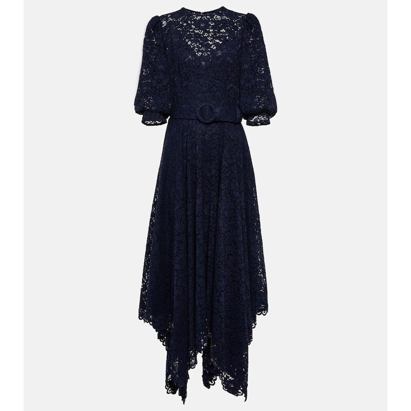 Costarellos Belted lace midi dress